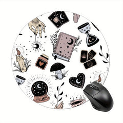 Round Mouse Pads Washable Fabrics Non Slip Rubber Base Computer Mouse Pads