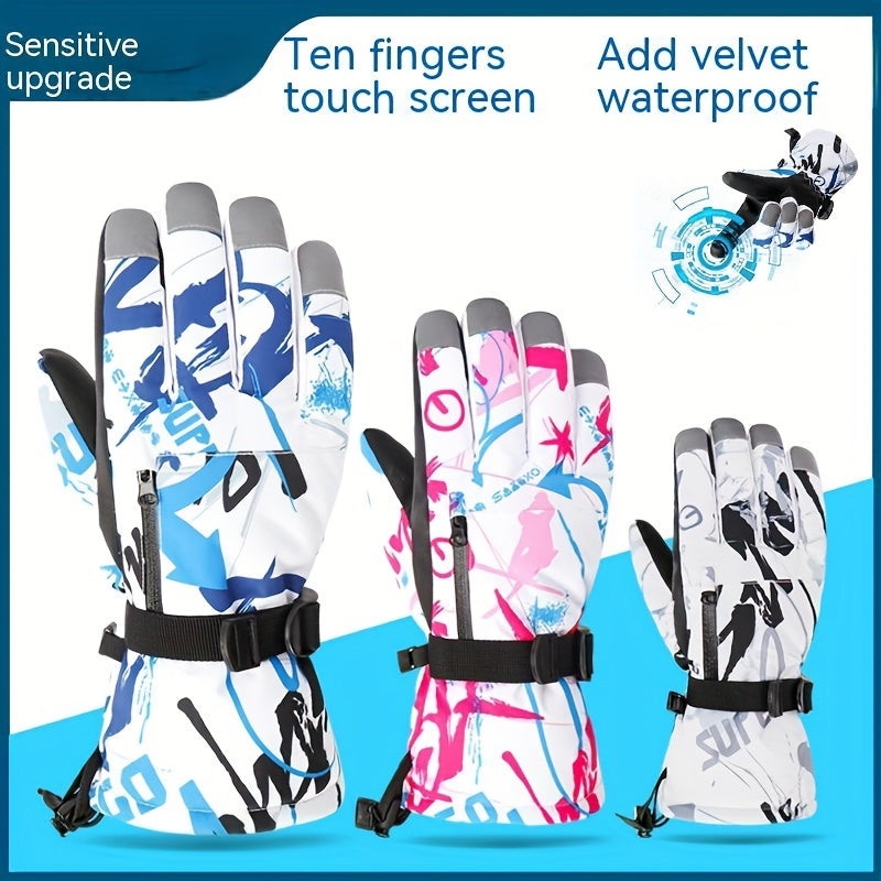 Couple Skiing Gloves Autumn Winter Warm Gloves Thickened Padded Riding Gloves