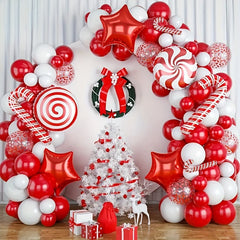 102pcs Christmas Wreath Arch Kit Balloon Red Balloon Candy Balloon
