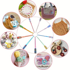 9pcs Aluminum Crochet Hooks Set Floral Crochet Kit for Beginners