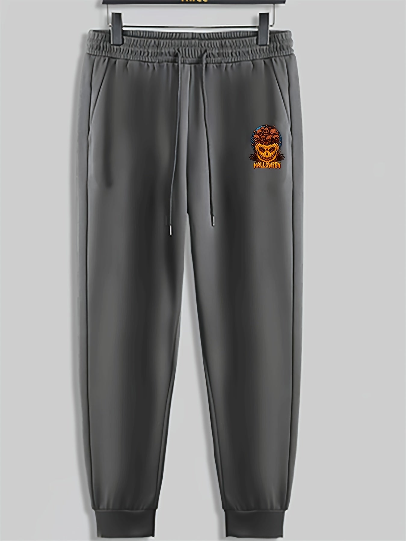 Halloween Pumpkin Print Men's Pants Drawstring Sweatpants Loose Casual Trousers