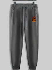 Halloween Pumpkin Print Men's Pants Drawstring Sweatpants Loose Casual Trousers