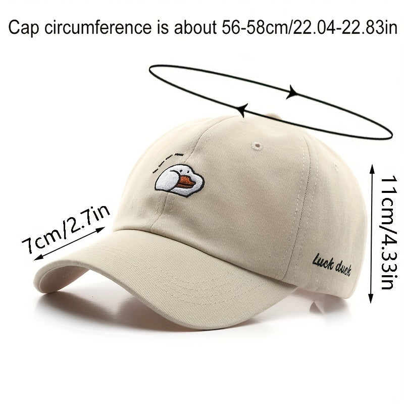 Duck Embroidery Baseball Cap Lightweight Dad Hat