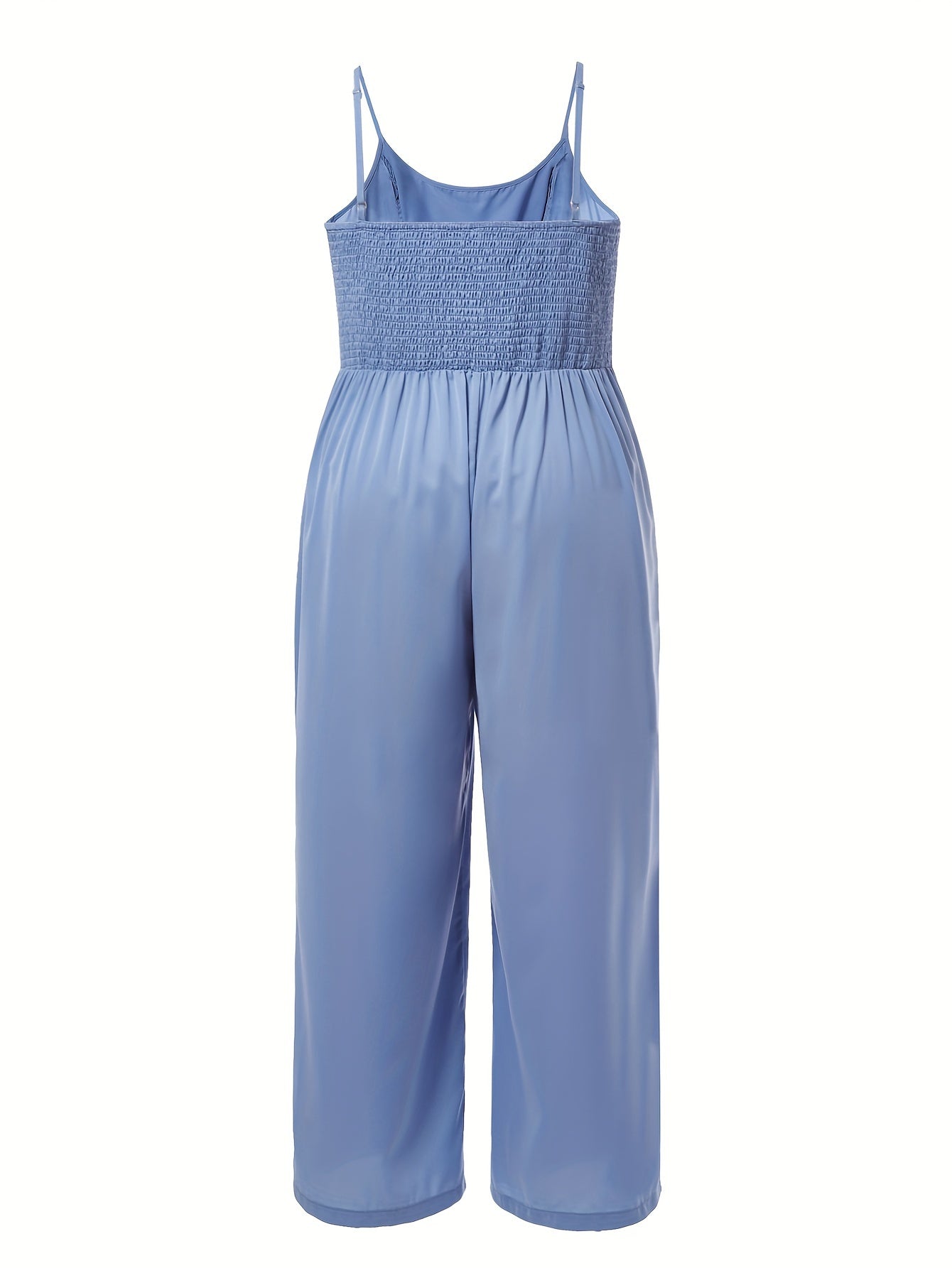 Solid Cowl Collar Wide Leg Cami Jumpsuit