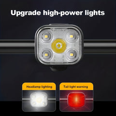 Rechargeable Bike Lights Set Waterproof Front Back Taillight