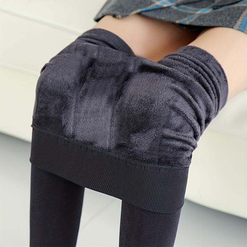 Fuzzy Thermal Footless Tights Plush Lined Leggings Women's Stockings