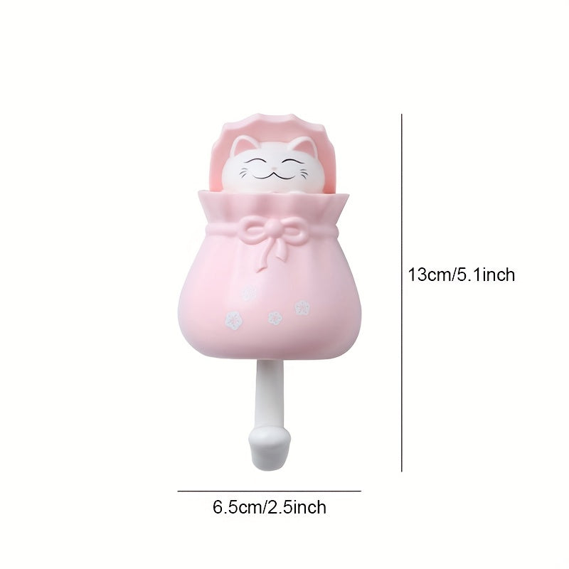 Cute Kitten Coat Hook with Punch-Free Installation