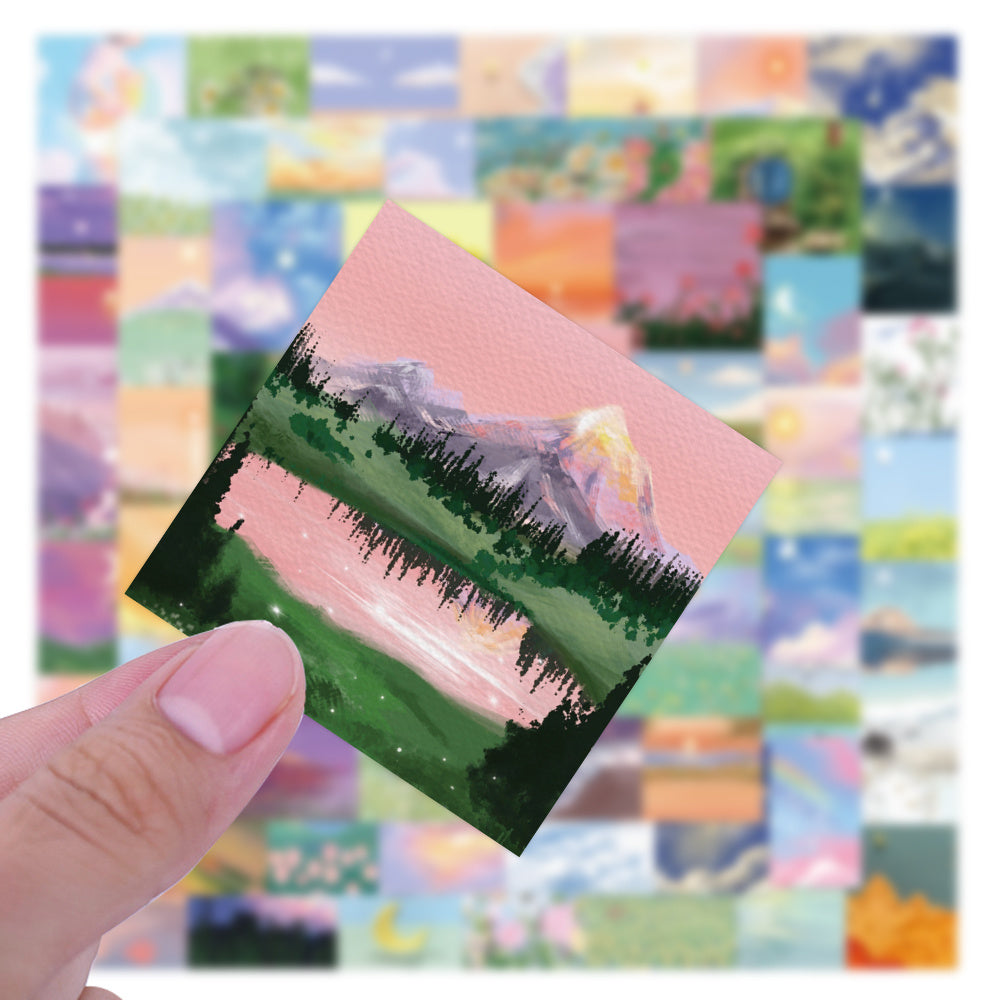 60PCS Waterproof Painting Stickers for Laptop Water Bottles Phone Bumper Decals
