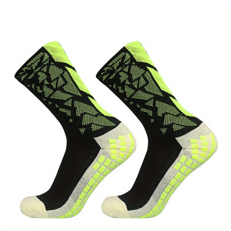 Non slip Silicone Bottom Football Socks Breathable Athletic Mid-calf Socks