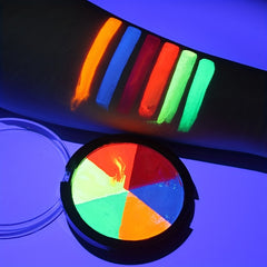 6 Colors Fluorescent Face Body Paint Round Box Water Soluble Body Paint