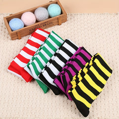 Striped Thigh High Socks Cosplay Over The Knee Socks Women's Stockings