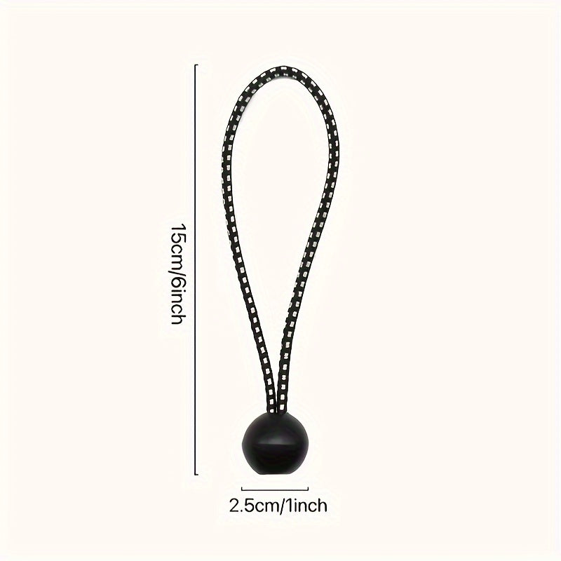 30pcs Elastic Rope w/ Ball for Camping Tent Storage Bungee Balls Fixed Rope
