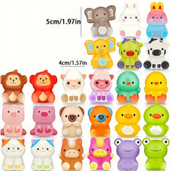 24pcs Soft Colorful Animal Squishy Toys Birthday Party Favors