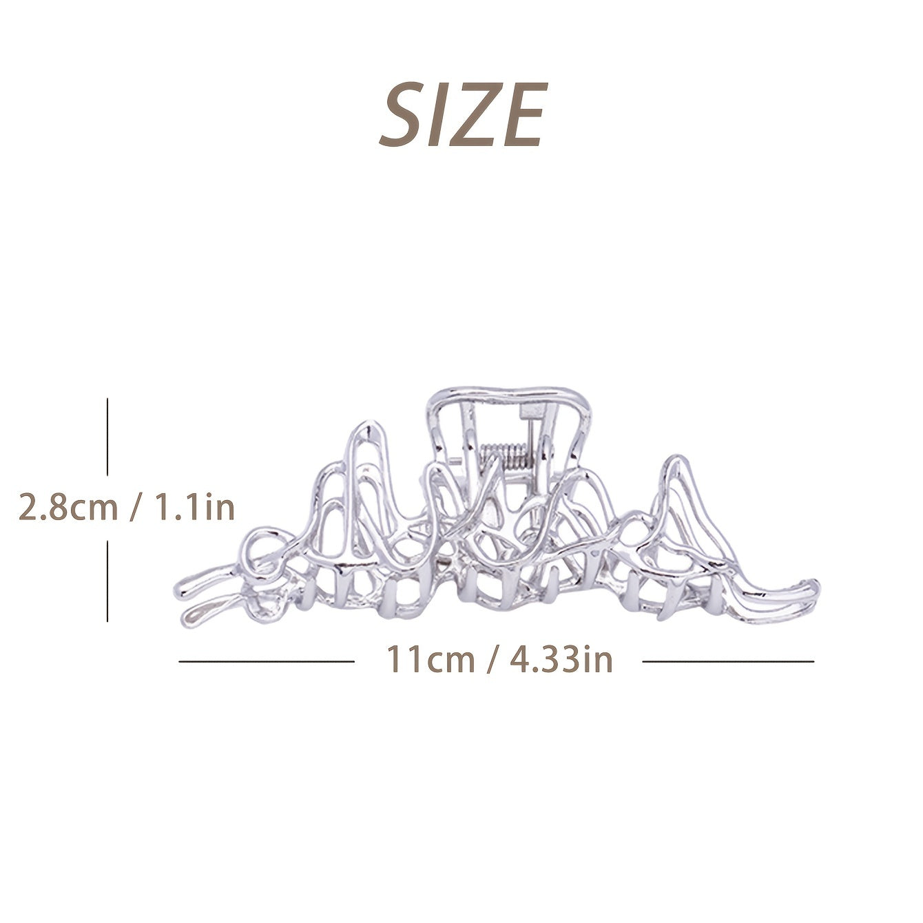 Large Metal Hair Claw Clips Nonslip Silvery Hair Clamps