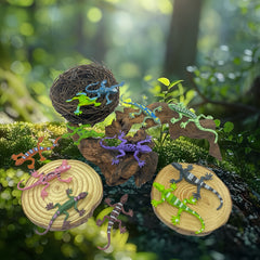 50pcs Colorful PVC Lizard and Amphibian Figurines Playset for Kids and Adults