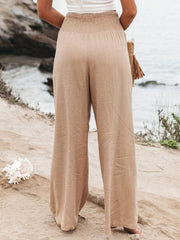 Smocked Wide Leg Pants Loose Casual Pants Spring Summer