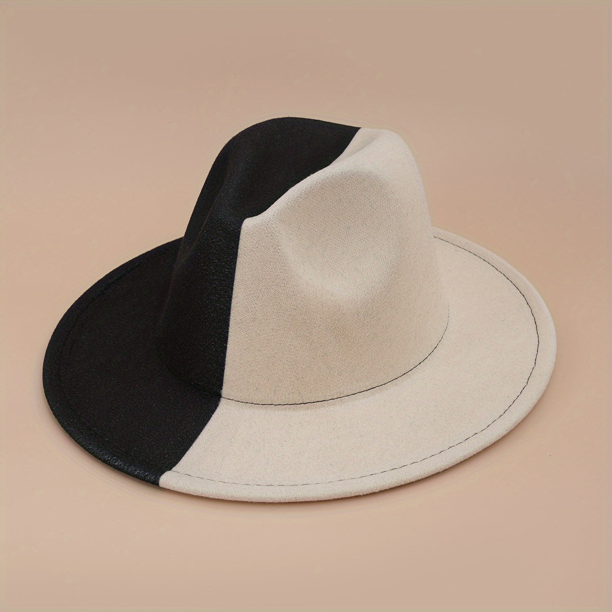 Yin Yang Block Woolen Felt Hat for Men & Women