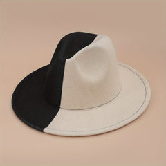 Yin Yang Block Woolen Felt Hat for Men & Women