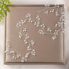 Western Wedding Hair Crown Floral Pearl Ornaments