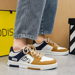 Men's Block Lace-up Skate Shoes Outdoor Casual Sneakers