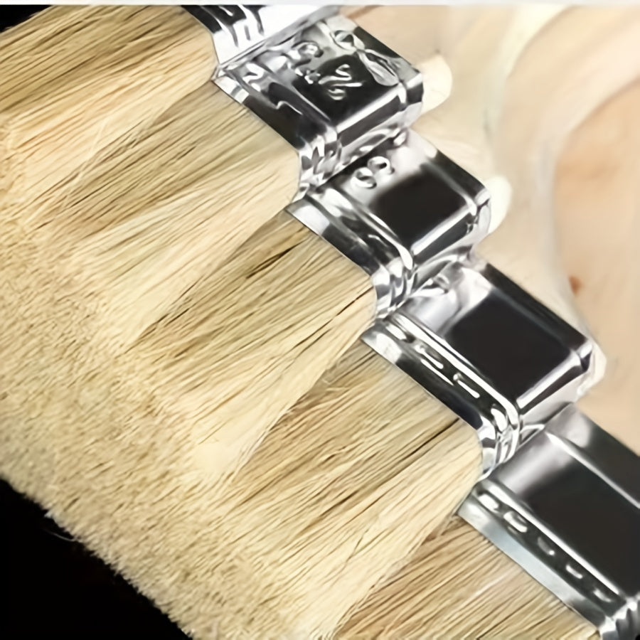 5pcs Wooden Handle Paint Brushes for Marine, BBQ, Household Projects