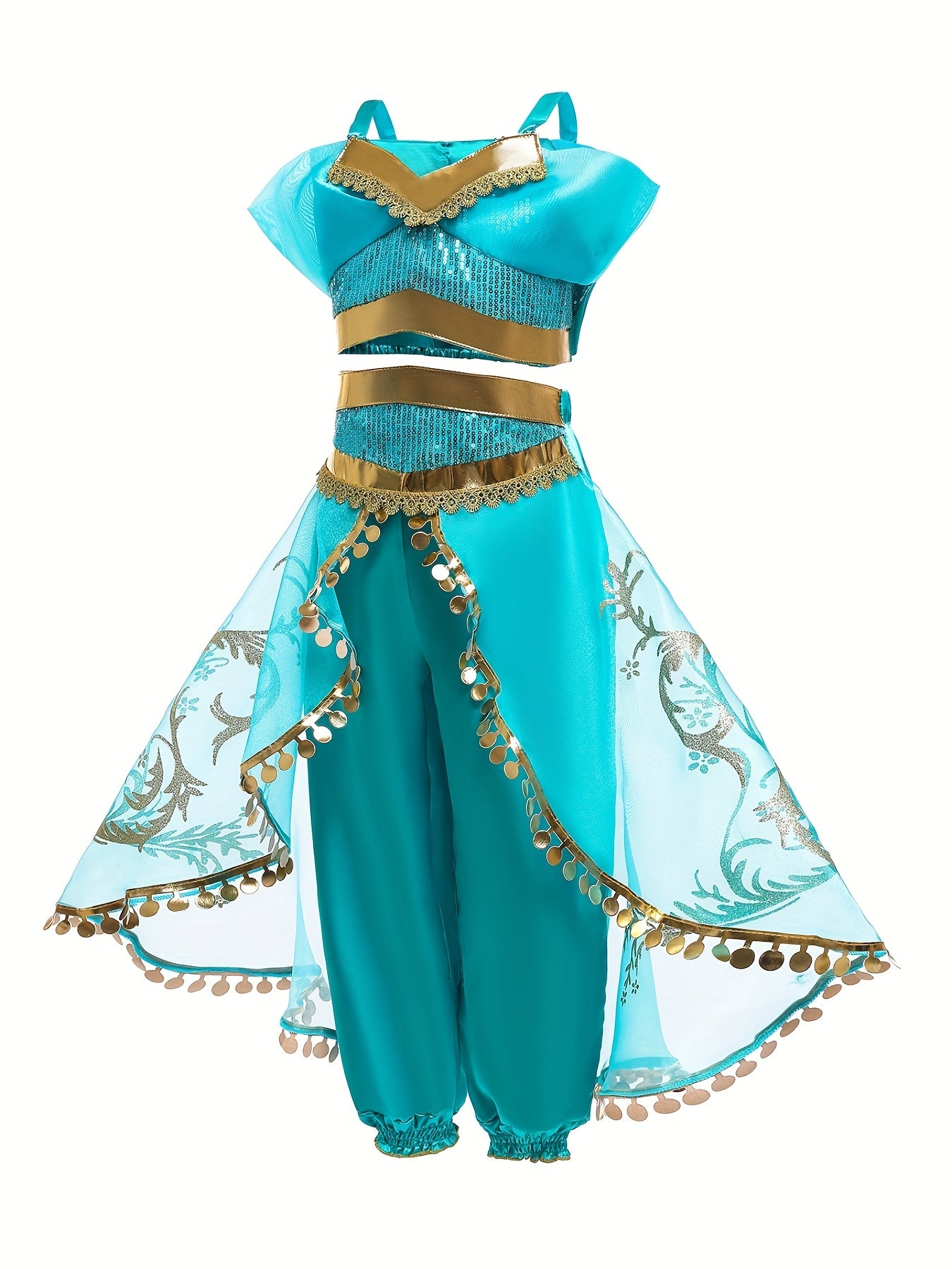 Toddler Girls Sequins Top & Mesh Pants Princess Costume
