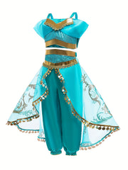 Toddler Girls Sequins Top & Mesh Pants Princess Costume