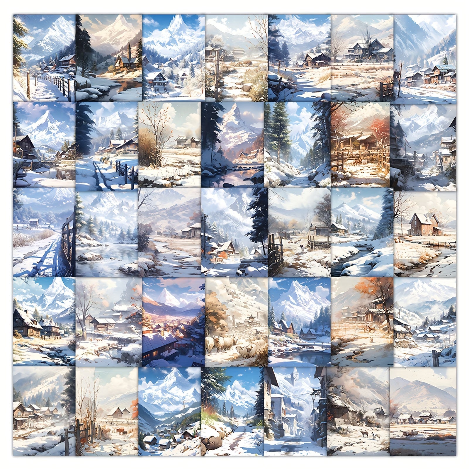 60pcs Winter Scenery Stickers for Water Bottles Laptops Phones