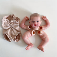19 Inch Unassembled Reborn Doll Kit DIY Cloth Body Visible Veins Hand Drawn Hair