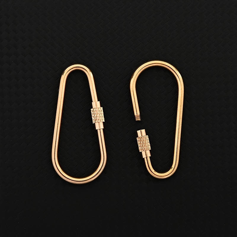 Brass Keychain Carabiner Safety Buckle With Lock for Outdoor Camping Hiking