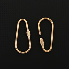 Brass Keychain Carabiner Safety Buckle With Lock for Outdoor Camping Hiking