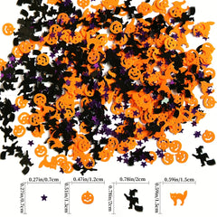 15g Halloween Decorations Pack: Spider Sequins, Webs, Ghosts, Pumpkins, Stars