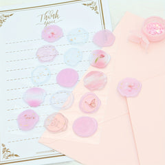 DIY Butterfly Flower Lacquer Drop Glue Stamp Stickers 15pcs