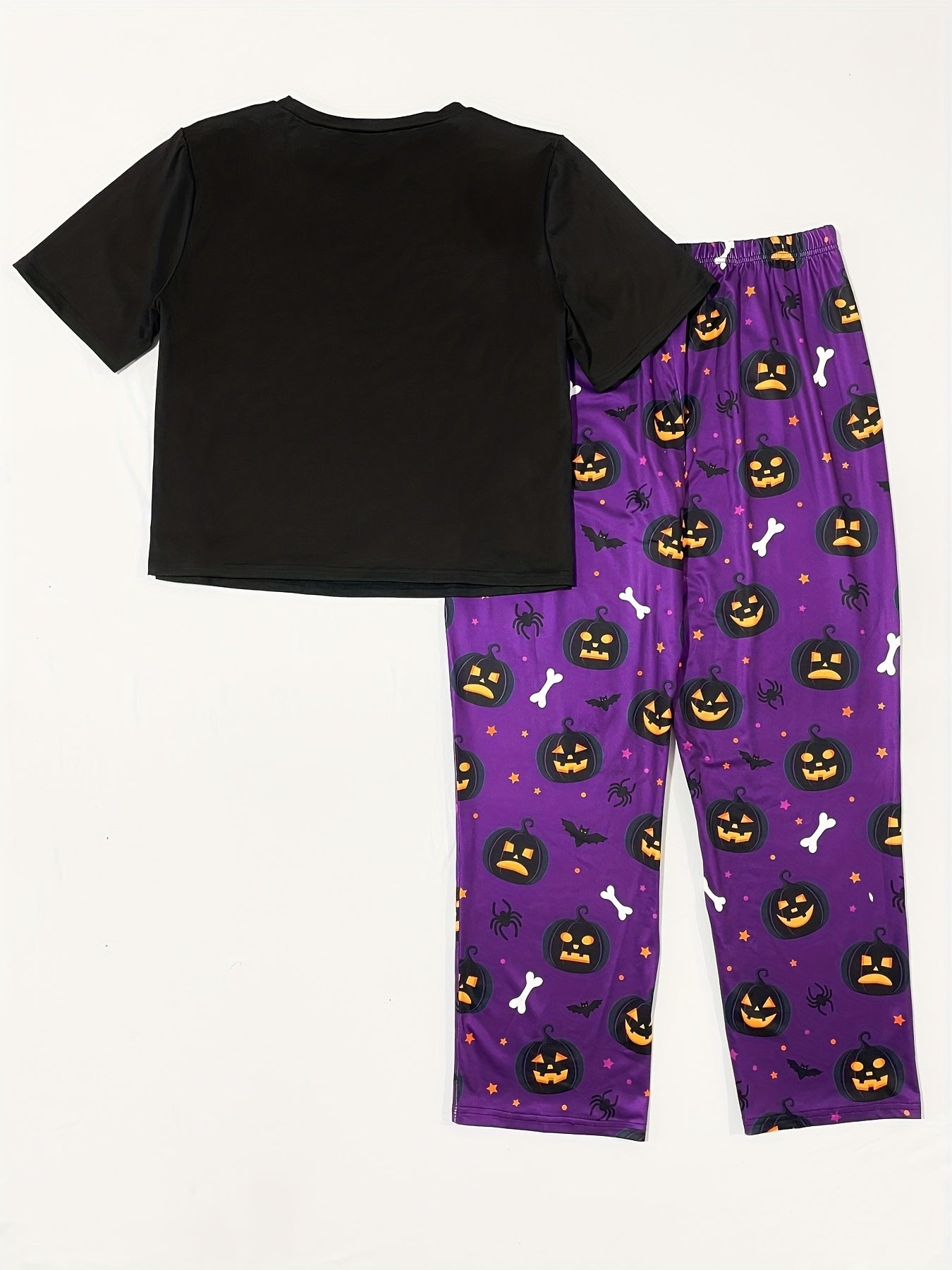 Gothic Pajama Set Women's Pumpkin Bat Print Shorts