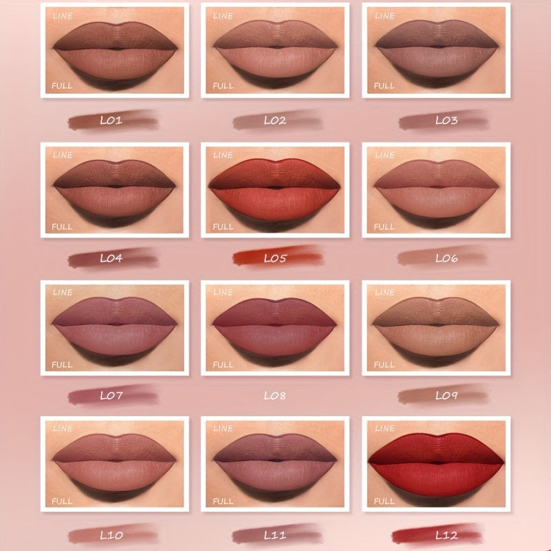 Waterproof Lip Liner: High Pigment, Smooth Texture, Matte Finish