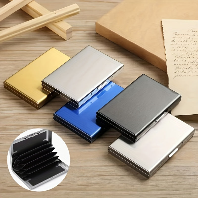 Metal Card Holder Men's Stainless Steel Anti-Degaussing Compact Card Box