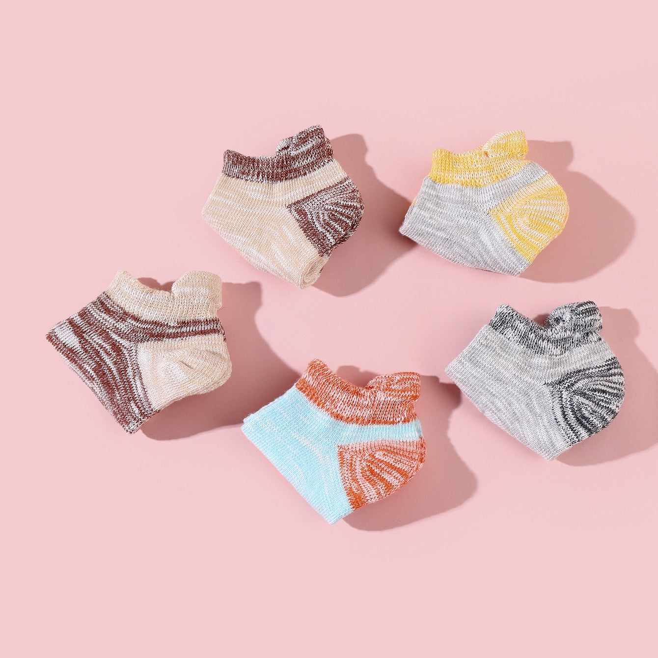 5pcs Kids' Cotton Striped Socks