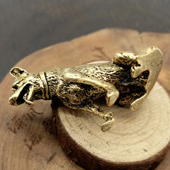 Brass Military Dog Wolf Husky Animal Model Metal Crafts