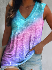 Casual V Neck Tank Top Sleeveless Summer Women's Clothing