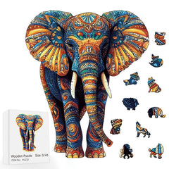 Colorful Elephant Wooden Puzzle Boxed Unique Relax Gift