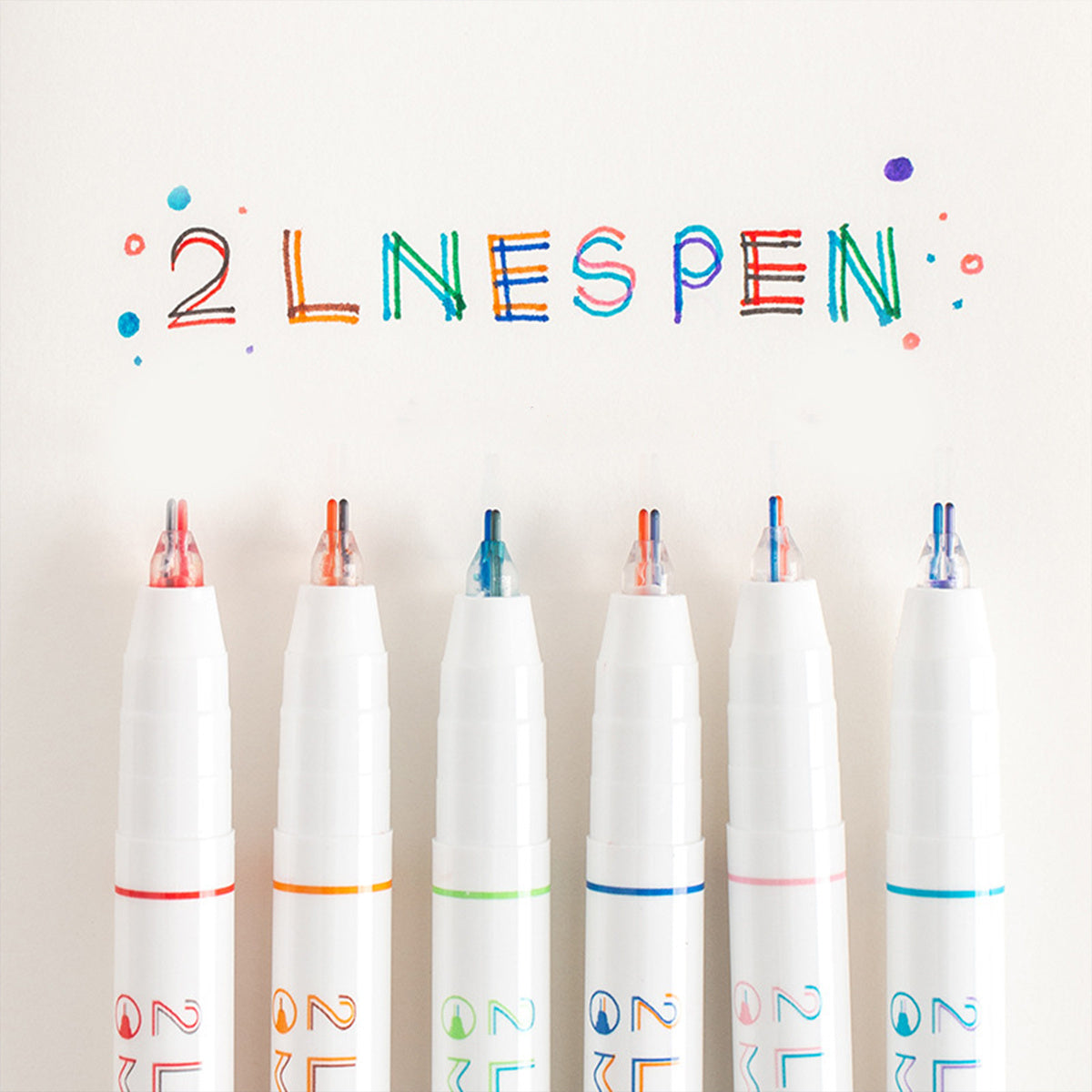 6pcs Double Line Stereo Gel Pens, Colorful Ink, Smooth Writing