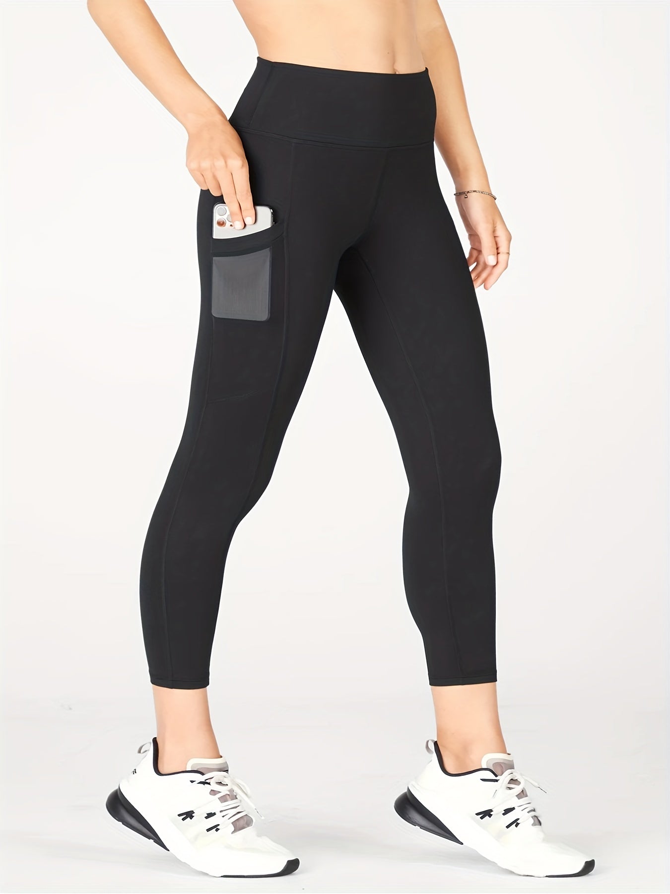 High Rise Tummy Control Running Leggings With Pockets