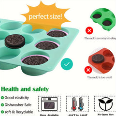 2Pcs Round Chocolate Cookie Resin Molds 12 Cavity Cylinder Silicone Molds