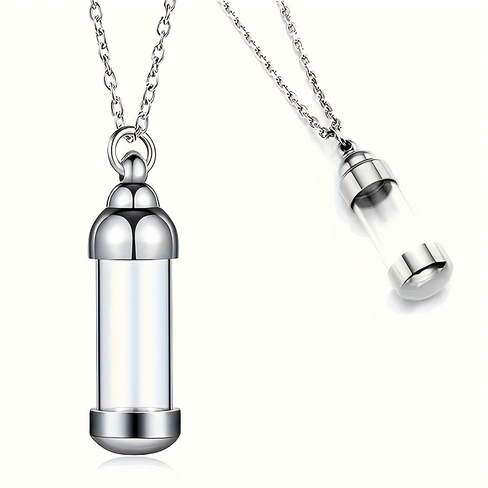 Stainless Steel Vial Necklace for Memorial Keepsake