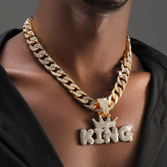 Crown KING Pendant with Cuban Chain