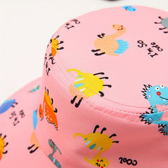 Kids Fisherman Hat Boys Summer Sun Hat Striped Cartoon Outdoor Sun Hat