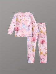 Girl's 2pcs Pajama Set Deer Tree Print Loungewear