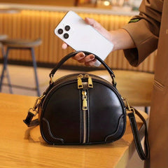 Leather Crossbody Bag Small Zipper Shoulder Purse