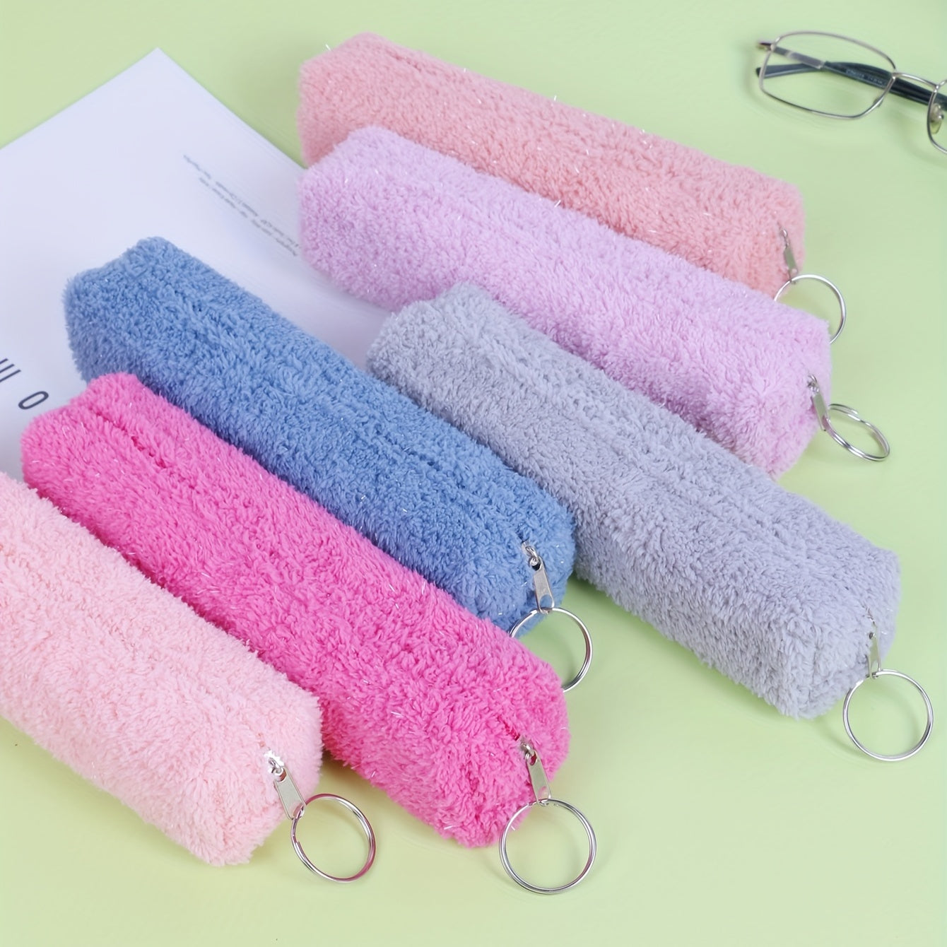 Plush Pencil Pouch - Portable Pen Bag for School Supplies