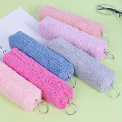 Plush Pencil Pouch - Portable Pen Bag for School Supplies